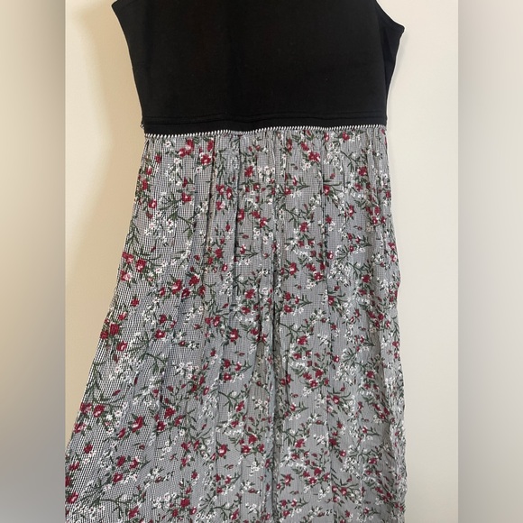 Bryn Connelly Womens Dress Size Large Black sleeveless Floral Maxi Vintage - Picture 7 of 13